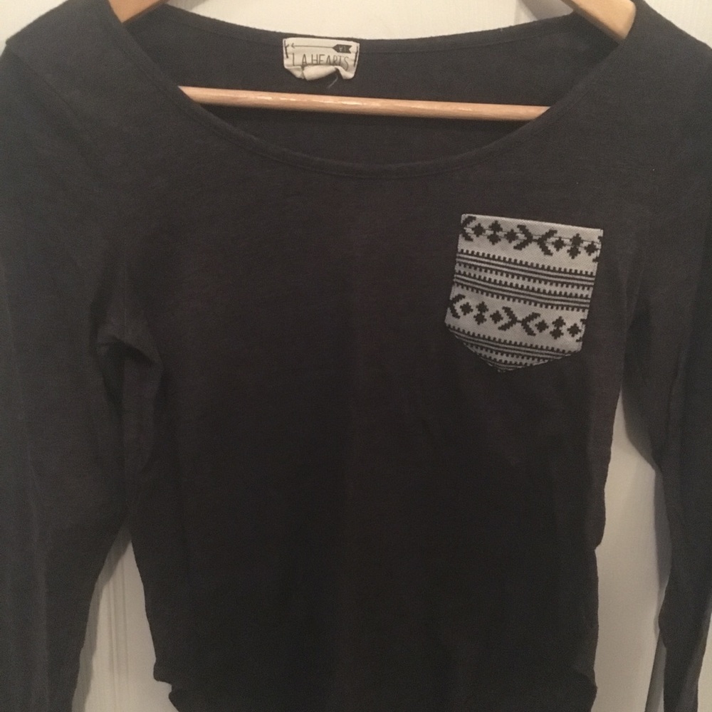 Pacsun 3/4 Sleeve T with Patterned Pocket